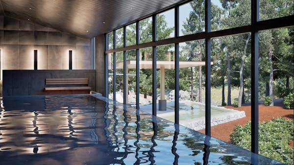 松泉宮に新浴棟「満月」2026年8月12日オープン。日本神話をモチーフにした、黒松林と調和する新たな温浴空間が誕生。